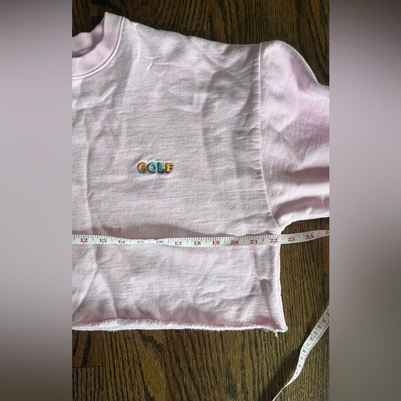 Golf Wang Tyler The Creator Powder Pink Crop Fleece Sweatshirt Logo Size Large - Picture 6 of 7